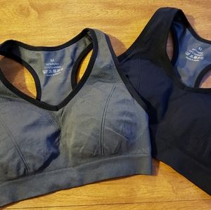 Sports Bras Pair Bundle Size Medium Grey Black